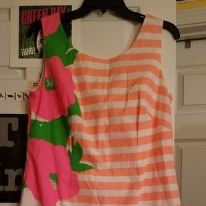 Lilly Pulitzer Flower & Stripe Dress EUC size 10